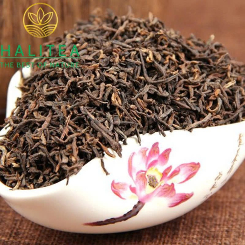 Trà Phổ Nhĩ Chín Cung Đình Mãnh Hải 2005 – Trà Rời  Hộp Gỗ 500g