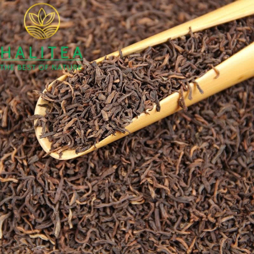 Trà Phổ Nhĩ Chín Cung Đình Mãnh Hải 2005 – Trà Rời  Hộp Gỗ 500g