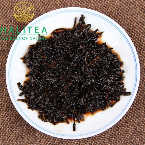 Trà Phổ Nhĩ Chín Cung Đình Mãnh Hải 2005 – Trà Rời  Hộp Gỗ 500g
