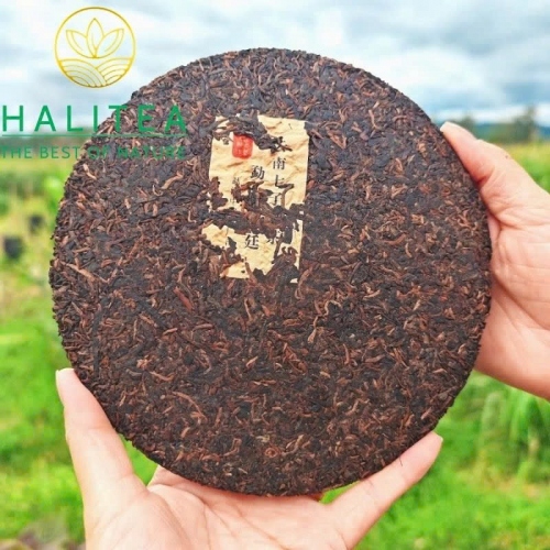 Trà Phổ Nhĩ Chín Cung Đình Trung Hoành Ấn Đỏ - Bánh 357g