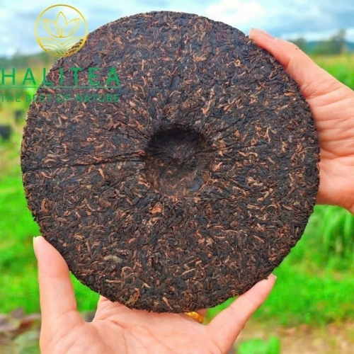 Trà Phổ Nhĩ Chín Cung Đình Trung Hoành Ấn Đỏ - Bánh 357g