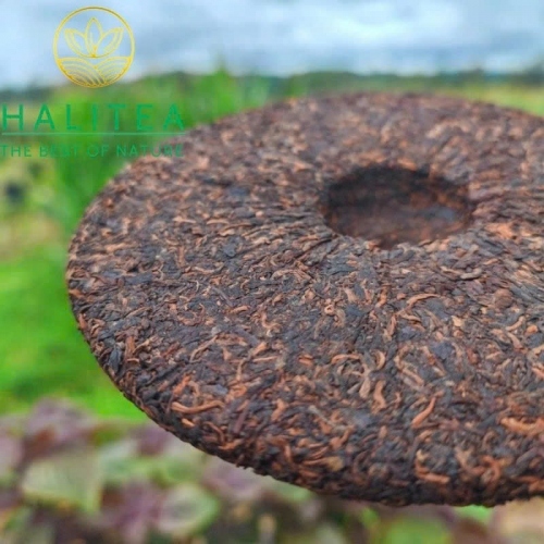 Trà Phổ Nhĩ Chín Cung Đình Trung Hoành Ấn Đỏ - Bánh 357g