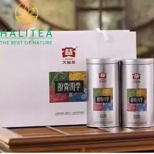 Trà Phổ Nhĩ Chín Dạng Rời Đại Ích (Dayi Tea) 2021 Dòng Thuần Hương Tứ Quý – Hộp Thiếc 80g