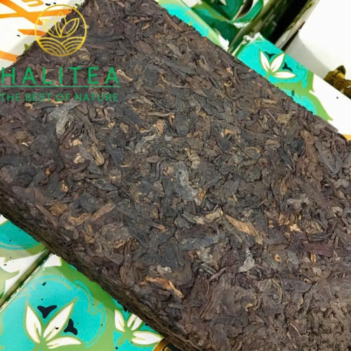 Trà Phổ Nhĩ Chín 7581 Năm 1991 – Ngũ Đóa Kim Hoa Gạch 250g