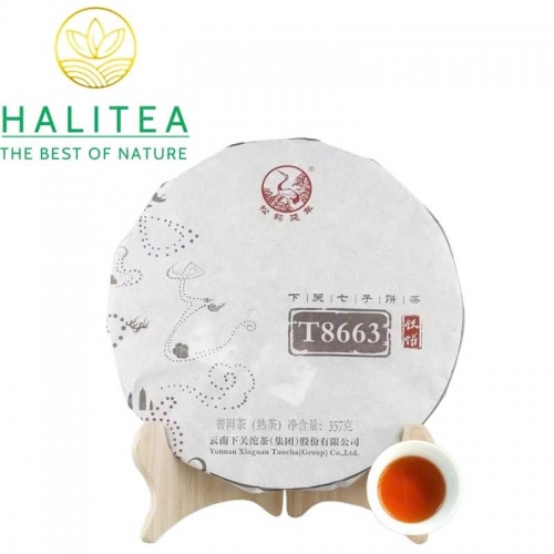 Trà Phổ Nhĩ Chín Hạ Quan Xiaguan Kim Bảng T8663 – Bánh 357g