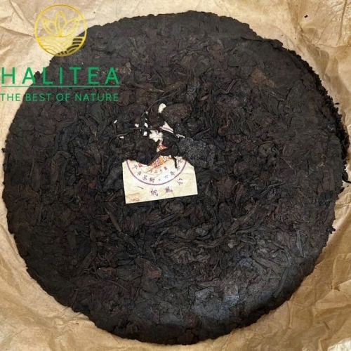 Trà Phổ Nhĩ Chín Hiệu Song Sư Hỉ Phúc 1999 Tại Việt Nam - Bánh 357g