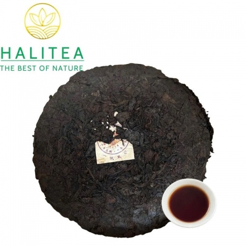 Trà Phổ Nhĩ Chín Hiệu Song Sư Hỉ Phúc 1999 Tại Việt Nam - Bánh 357g