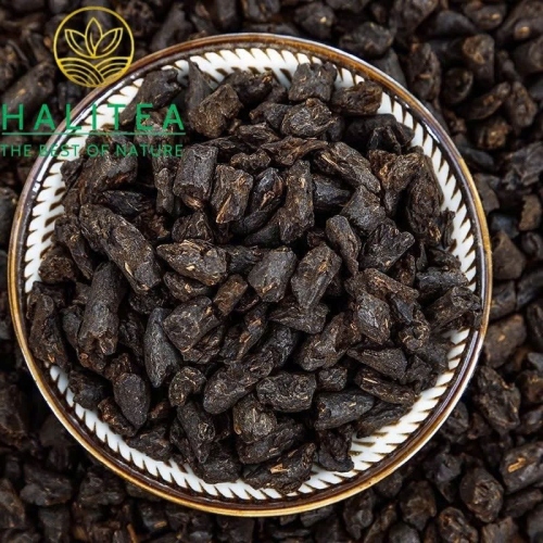 Trà Phổ Nhĩ Chín Hoá Thạch Toái Ngân Hương Nếp – Hộp Thiếc 100g