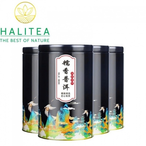 Trà Phổ Nhĩ Chín Viên Hương Nếp – Hộp Thiếc 100g
