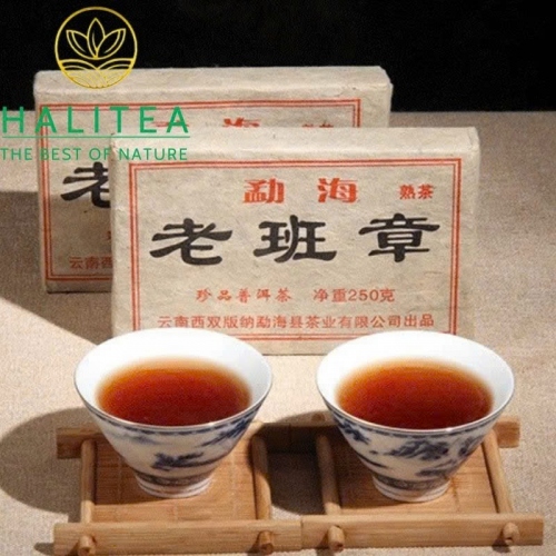 Trà Phổ Nhĩ Chín Lão Ban Chương 2002 – Gạch 250g