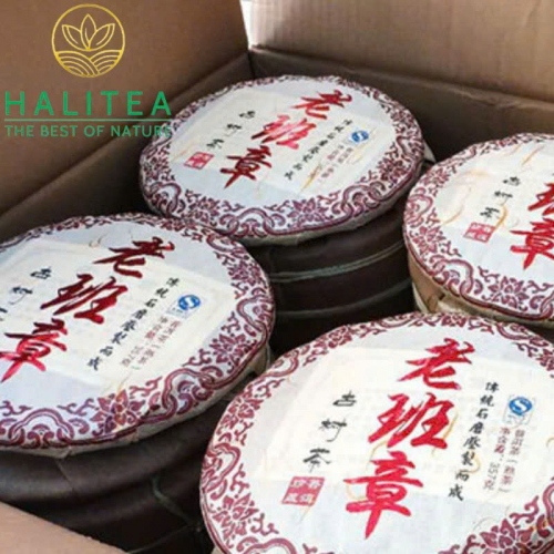 Trà Phổ Nhĩ Chín Lão Ban Chương Cây Cổ Thụ Bánh 357gr