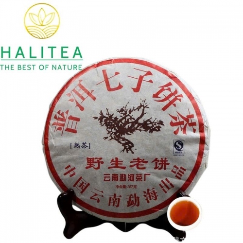 Trà Phổ Nhĩ Chín Lão Ban Chương Dã Sinh Lão Bính 2008 – Bánh 357g