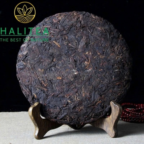 Trà Phổ Nhĩ Chín Mãnh Hải Cung Nghiêm Cổ Thụ 2008 – Bánh 357g
