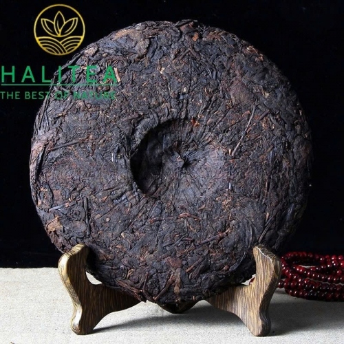 Trà Phổ Nhĩ Chín Mãnh Hải Cung Nghiêm Cổ Thụ 2008 – Bánh 357g