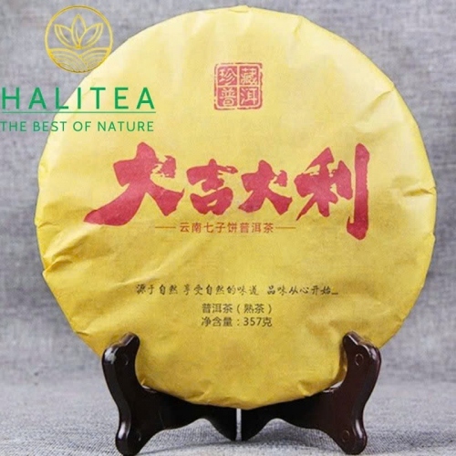 Trà Phổ Nhĩ Chín Mãnh Hải Đại Cát Đại Lợi 2006 – Bánh 357gr