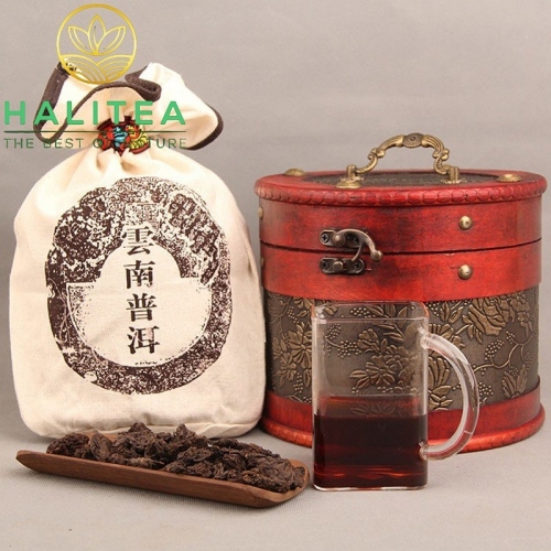 Trà Phổ Nhĩ Chín Mãnh Hải Thùng Cổ Điển Cao Cấp 500G