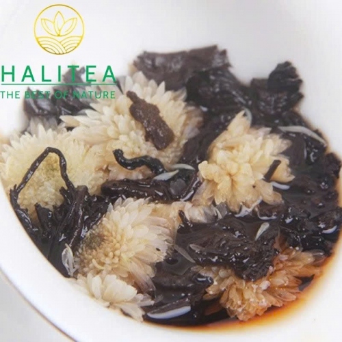 Trà Phổ Nhĩ Chín Mãnh Hải Ướp Hoa Cúc - Bánh 100g
