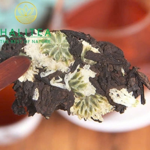 Trà Phổ Nhĩ Chín Mãnh Hải Ướp Hoa Cúc - Bánh 100g