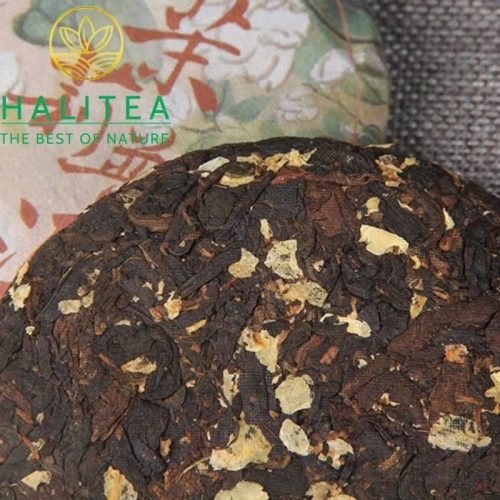 Trà Phổ Nhĩ Chín Mãnh Hải Ướp Hoa Nhài - Bánh 100g