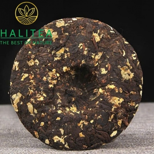 Trà Phổ Nhĩ Chín Mãnh Hải Ướp Hoa Nhài - Bánh 100g