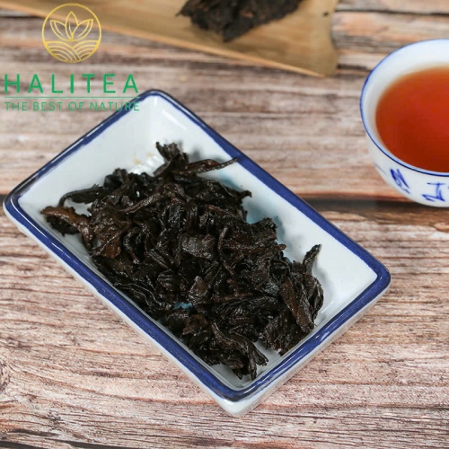 Trà Phổ Nhĩ Chín Mãnh Hải Vân Nam Hộp Gỗ Cao Cấp Bánh 357gr