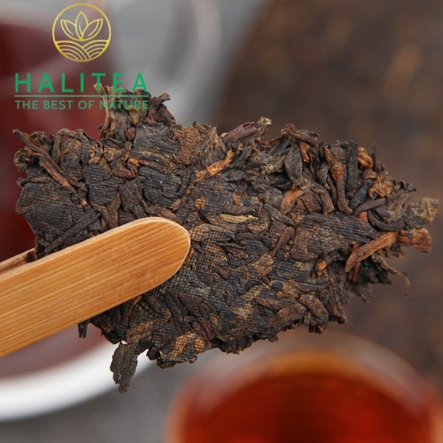 Trà Phổ Nhĩ Chín Mãnh Hải Hổ Vàng 2019 - Bánh 357g
