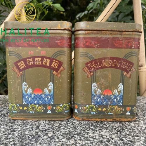 Trà Phổ Nhĩ Chín Ông Long Thịnh Thập Niên 1980 – Hộp Thiếc Cổ 500g