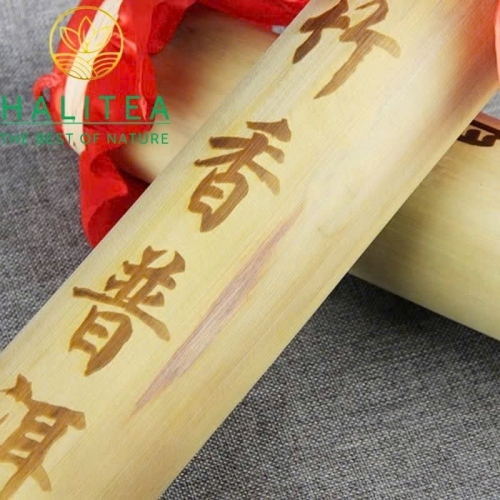 Trà Phổ Nhĩ Chín Ống Tre 2017 Mộc Chỉ Cổ Thụ Mãnh Hải - Ống 500g