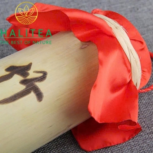 Trà Phổ Nhĩ Chín Ống Tre 2017 Mộc Chỉ Cổ Thụ Mãnh Hải - Ống 500g