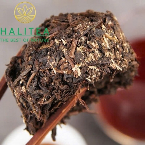 Trà Phổ Nhĩ Chín Ống Tre 2017 Mộc Chỉ Cổ Thụ Mãnh Hải - Ống 500g