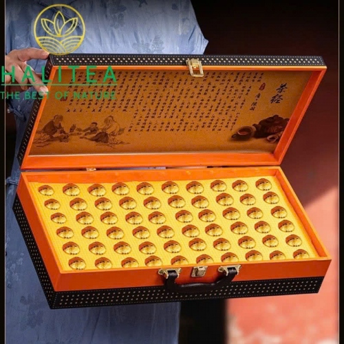 Trà Phổ Nhĩ Chín Tiểu Kim Đà Hương Nếp – Hộp Quà Cát Tường 300g