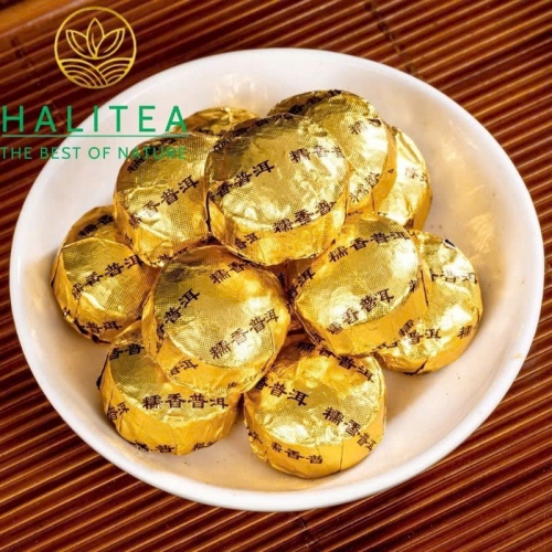 Trà Phổ Nhĩ Chín Tiểu Kim Đà Hương Nếp – Hộp Quà Cát Tường 300g
