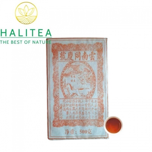 Trà Phổ Nhĩ Chín (Tong Qing Hao) Đồng Khánh Hào 1996 – Gạch 500g