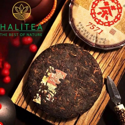Trà Phổ Nhĩ Chín Trung Trà 7571 (Zhongcha) 2025 – Bánh 150g