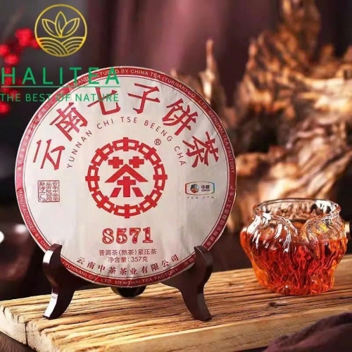 Trà Phổ Nhĩ Chín Trung Trà 8571 (Zhongcha) 2021 Bản Kinh Điển 35 Năm – Bánh 357g