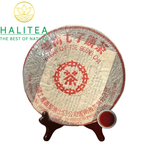 Trà Phổ Nhĩ Chín Trung Trà Hồng Ấn Hồng Ti Đới 1998 – Trà Cổ Mãnh Hải 357g