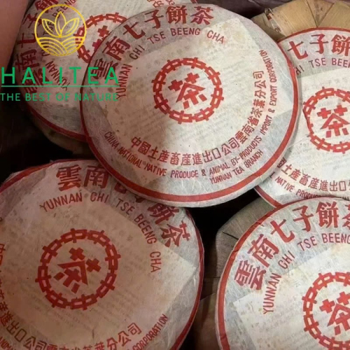 Trà Phổ Nhĩ Chín Trung Trà (Zhongcha) 2003 Cam Hoàng Ấn Mãnh Hải 357g