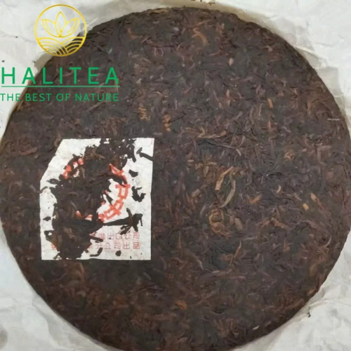 Trà Phổ Nhĩ Chín Trung Trà (Zhongcha) 2003 Cam Hoàng Ấn Mãnh Hải 357g