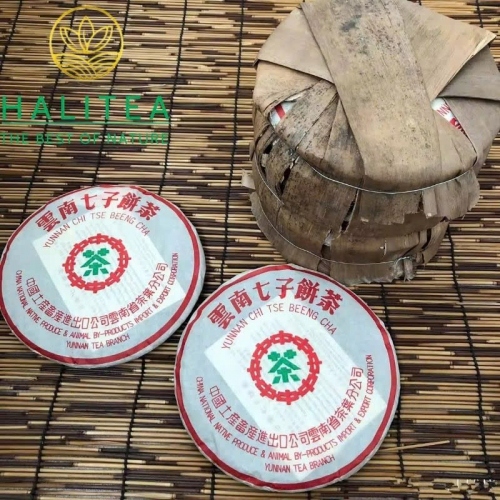 Trà Phổ Nhĩ Chín Trung Trà (Zhongcha) Lục Ấn 2003 – Bánh 357g