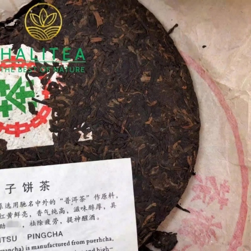 Trà Phổ Nhĩ Chín Trung Trà (Zhongcha) Lục Ấn 2003 – Bánh 357g