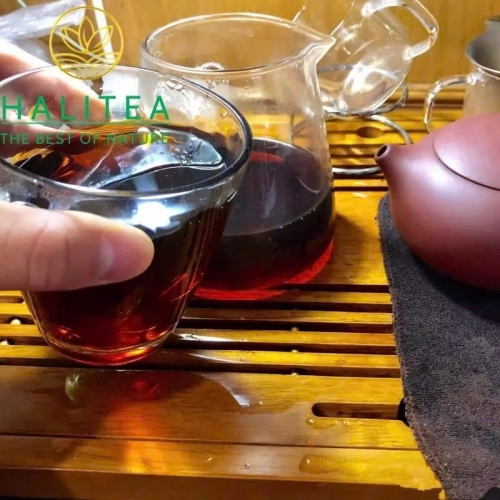 Trà Phổ Nhĩ Chín Trung Trà (Zhongcha) Lục Ấn 2003 – Bánh 357g