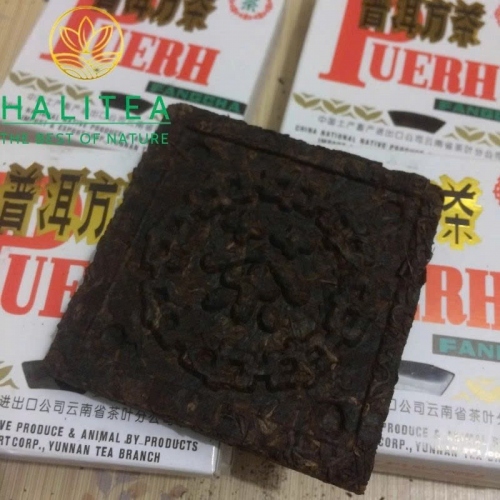 Trà Phổ Nhĩ Chín Trung Trà (Zhongcha) Tiểu Phương Trà 2002 – Gạch 100g