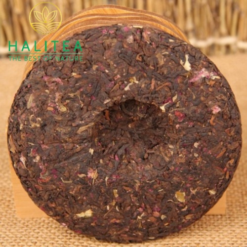 Trà Phổ Nhĩ Hoa Hồng Mãnh Hải Bánh 100Gr