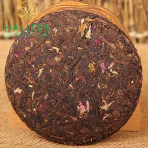 Trà Phổ Nhĩ Hoa Hồng Mãnh Hải Bánh 100Gr