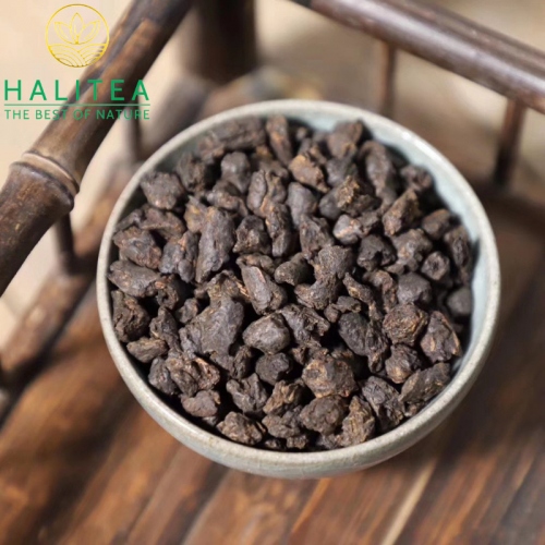 Trà Phổ Nhĩ Hóa Thạch Thùng Gỗ Cao Cấp 500gr