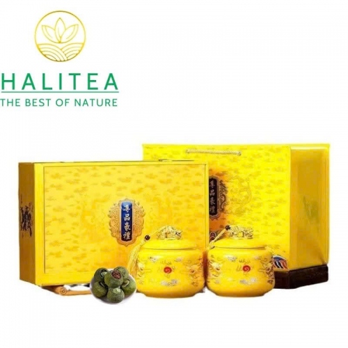 Trà Phổ Nhĩ Quýt (Tiểu Thanh Cam) Tân Hội – Hộp Quà Cung Đình Hoàng Kim 500g