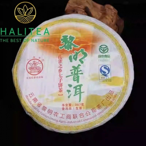 Trà Phổ Nhĩ Sống (Ba Jiao Ting) Bát Giác Đình Lê Minh 2007 – Bánh 357g