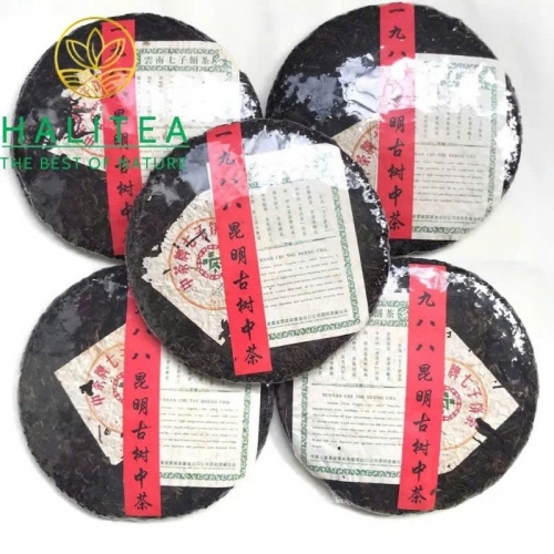 Trà Phổ Nhĩ Sống Cổ Kim Hoa Trung Trà (Zhongcha) 1988 Côn Minh 357g