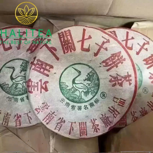 Trà Phổ Nhĩ Sống Hạ Quan Tùng Hạc 2004 – Tùng Hạc Thiết Bính 357g