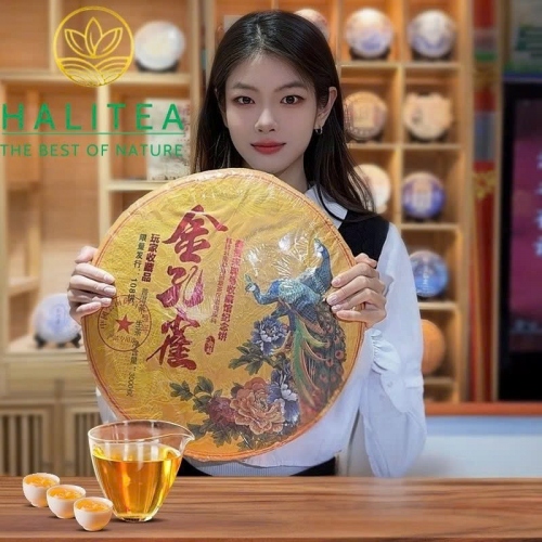 Trà Phổ Nhĩ Sống Kim Khổng Tước (Jin Kong Que) 2023 - Bánh 3kg